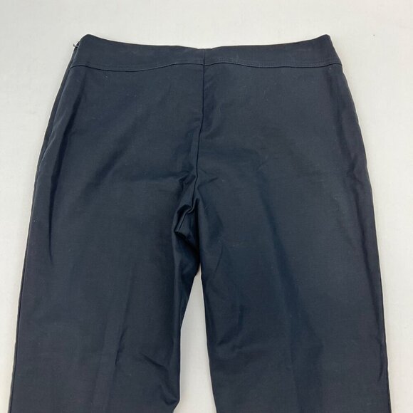 Ellen Tracy Women’s Mid Rise Flat Front Chino Pants Black Side Zipper 8 - Picture 6 of 9